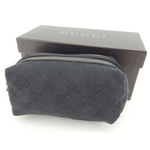 Gucci Pouch Bag GG Black Woman Authentic Used Y4294